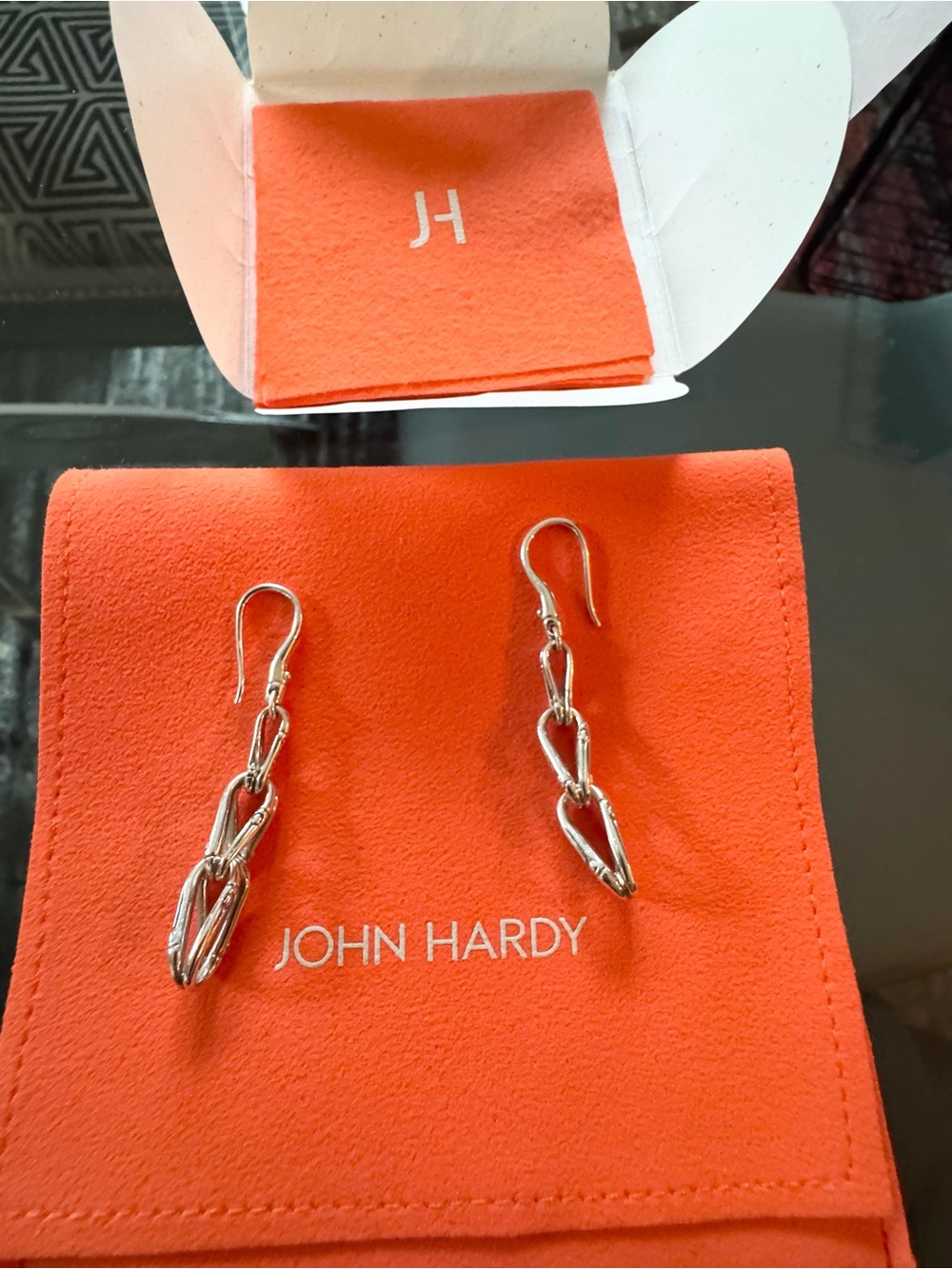 John Hardy Bamboo Dangle Drop Earrings